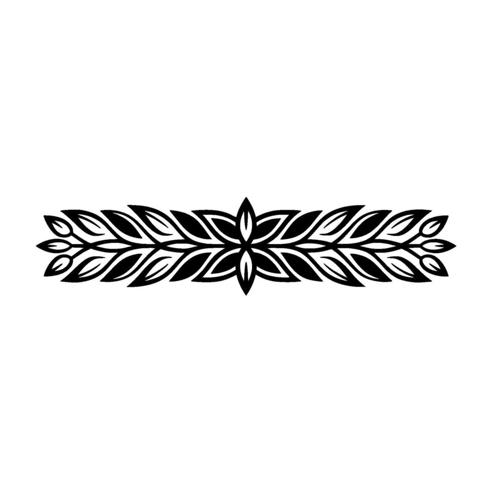 Elegant Floral Border, Black on White, Minimalist Element vector
