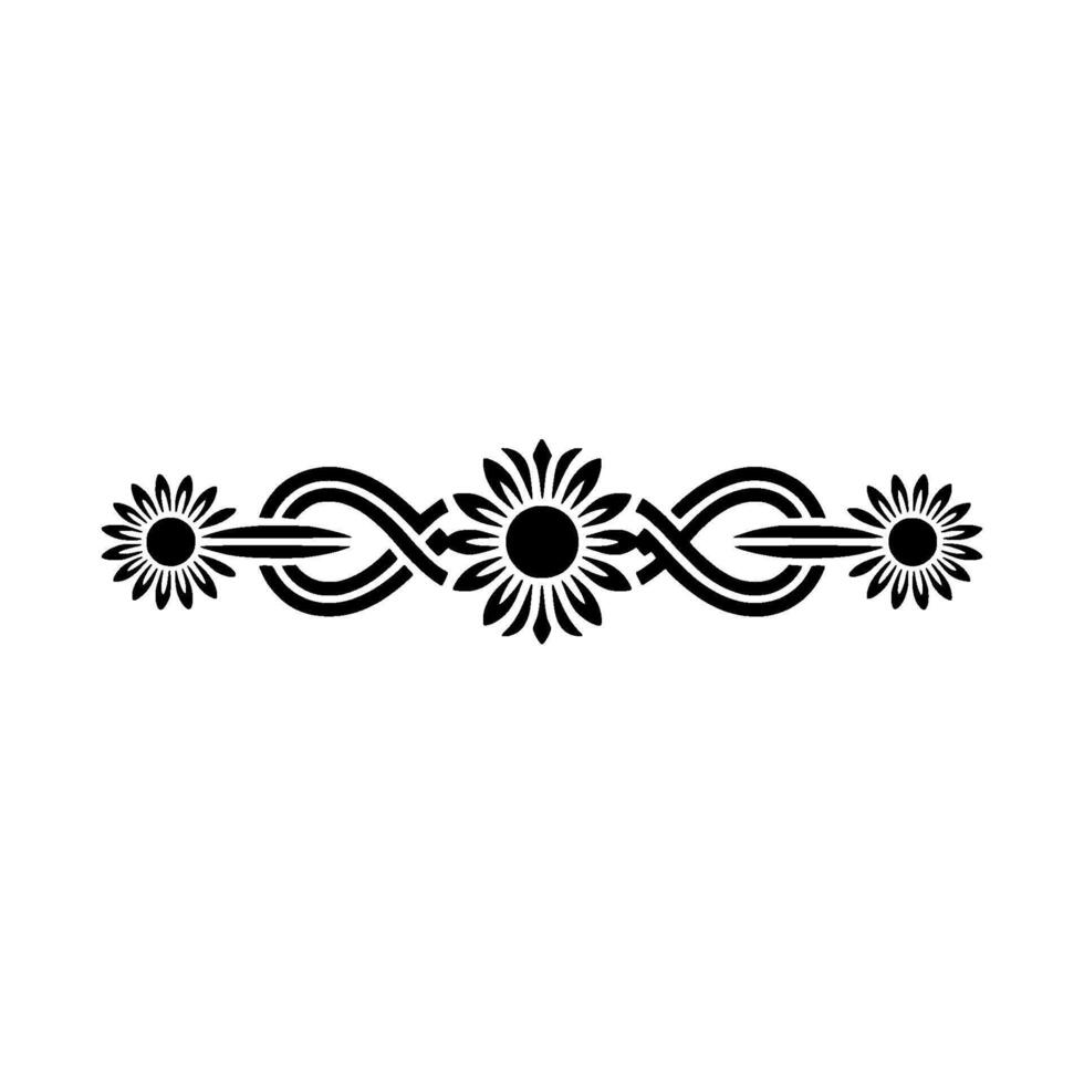 Floral Infinity Knot Border Black and White vector