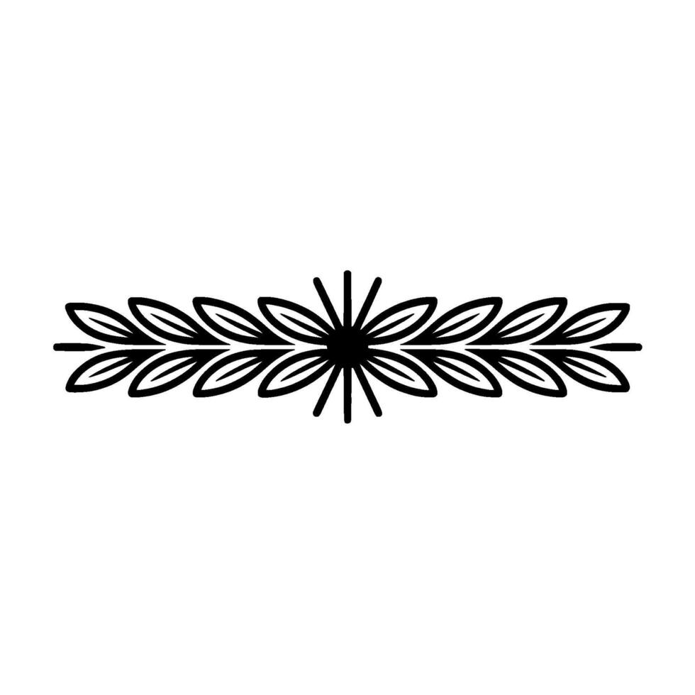 Minimalist Floral Border Element in Black, Decorative Line Art vector