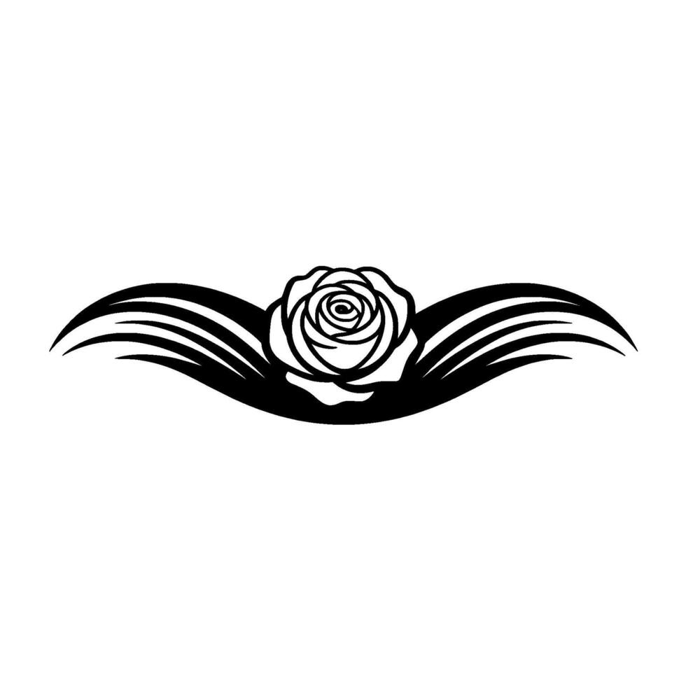 Elegant Black Rose, Illustration on White Background vector