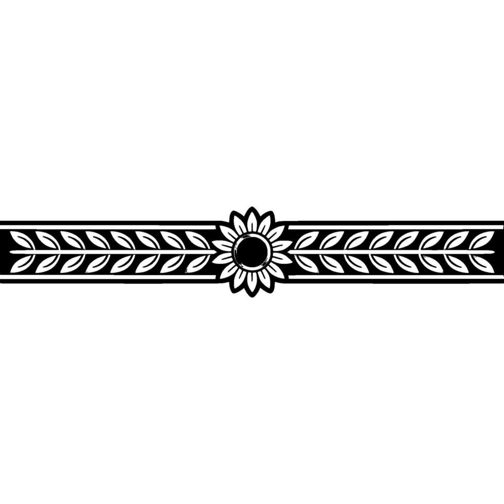 Elegant Sunflower Border, Decorative Floral Element on White vector
