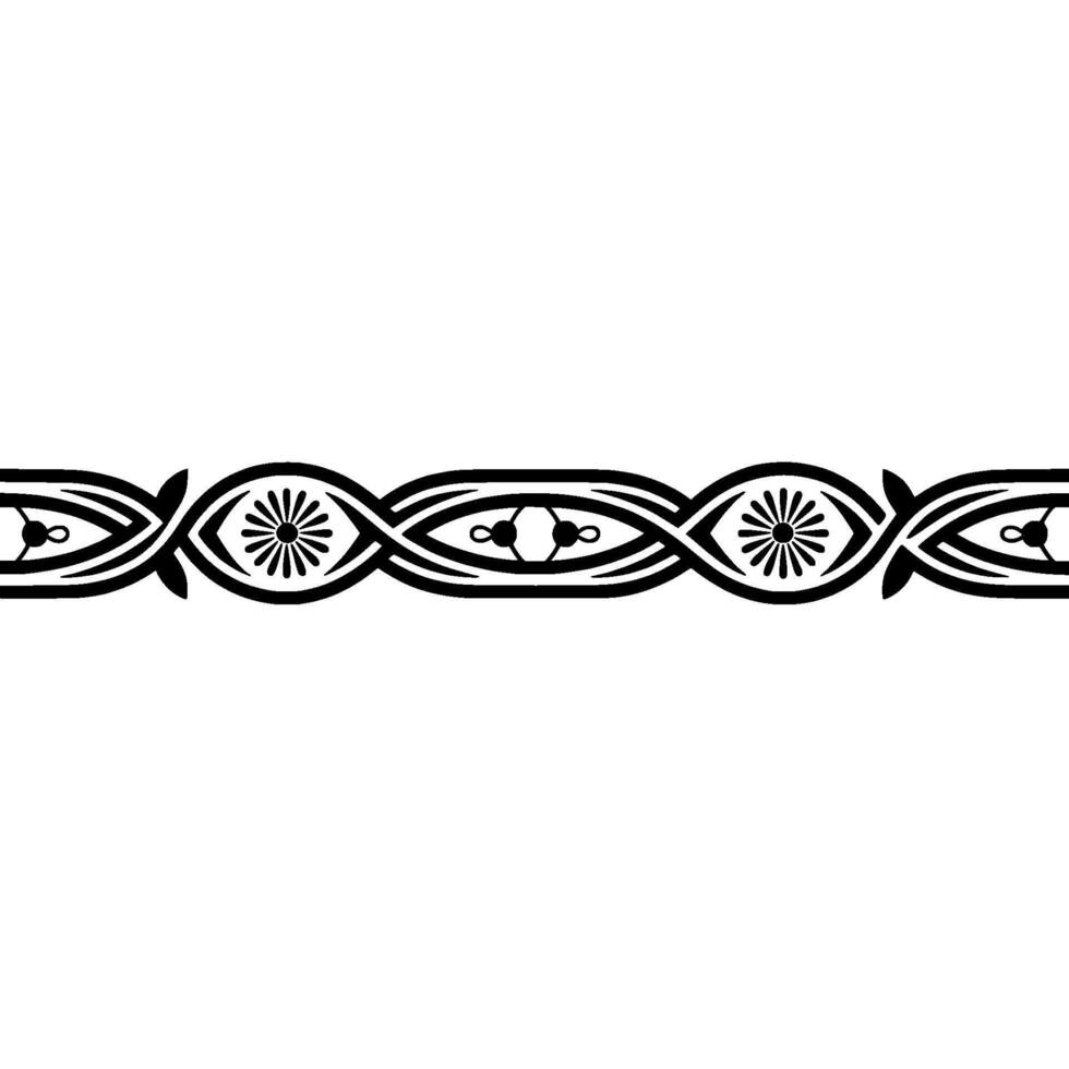 Elegant Black White Border with Floral Motifs vector