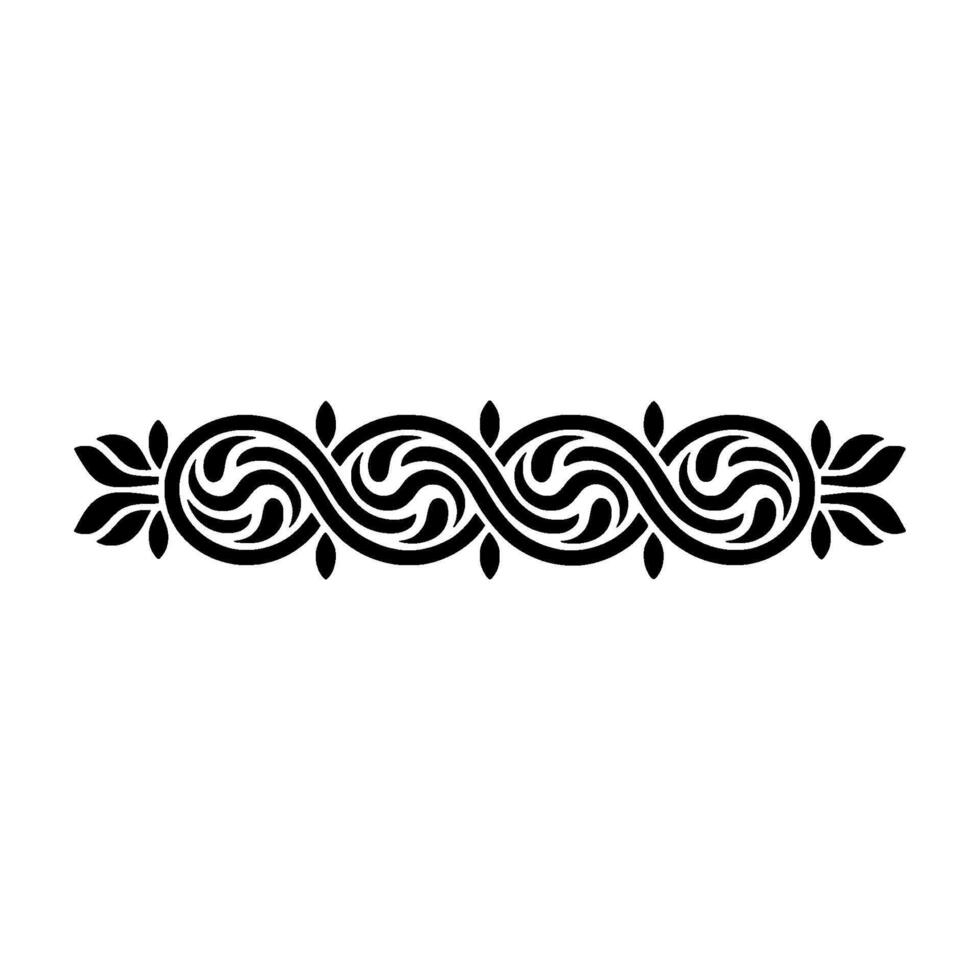 Elegant Black Swirl Border Ornament on White Background vector