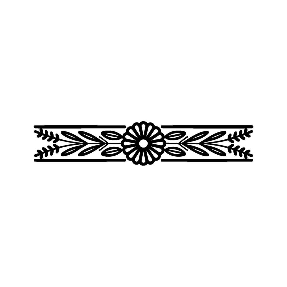 Elegant Floral Border, Minimalist Ornament, Illustration vector