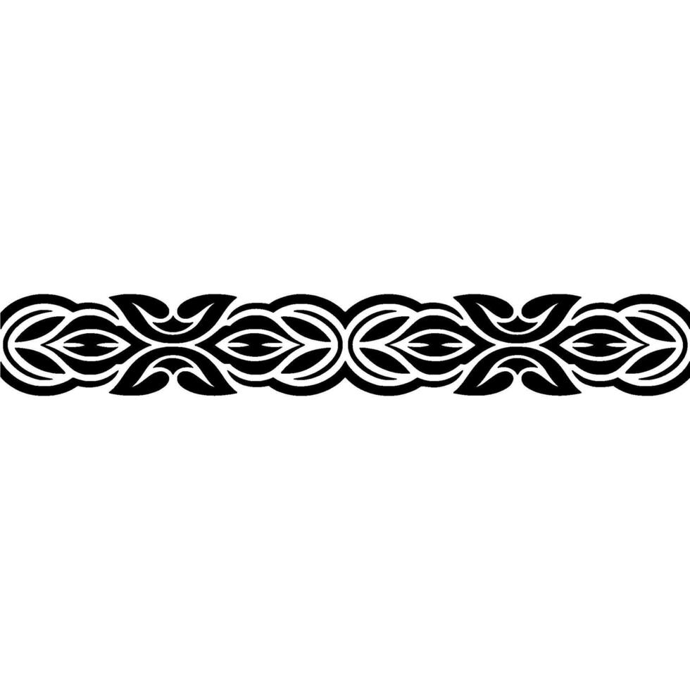 Ornate Black Floral Border on White Background - Pattern vector