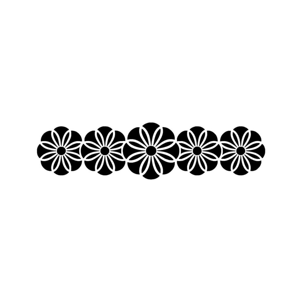 Black and White Floral Pattern, Repeating Flower, Minimalist vector