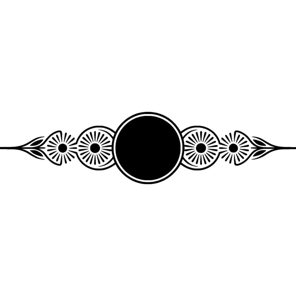 Minimalist Decorative Line Art Element Black White Abstract vector