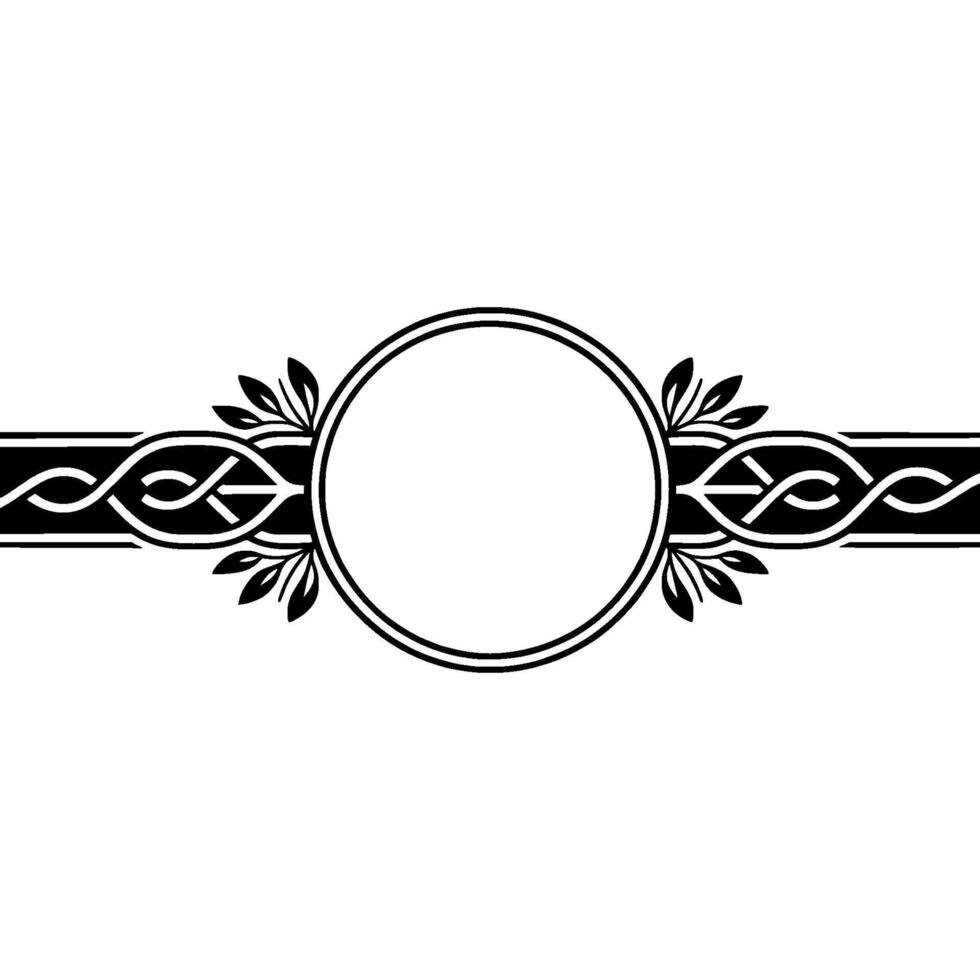 Celtic Knotwork Circle Frame Floral Embellishments - Elegant vector