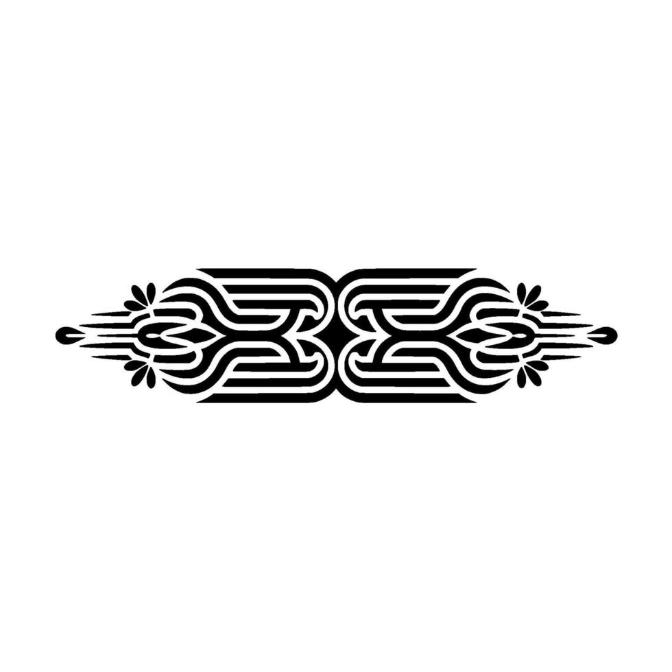 Ornate Black White Decorative Element Abstract, Minimalism vector