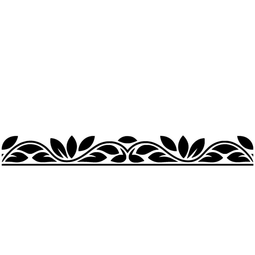 Elegant Black Leaf Border on White Background - Leaves - Floral vector