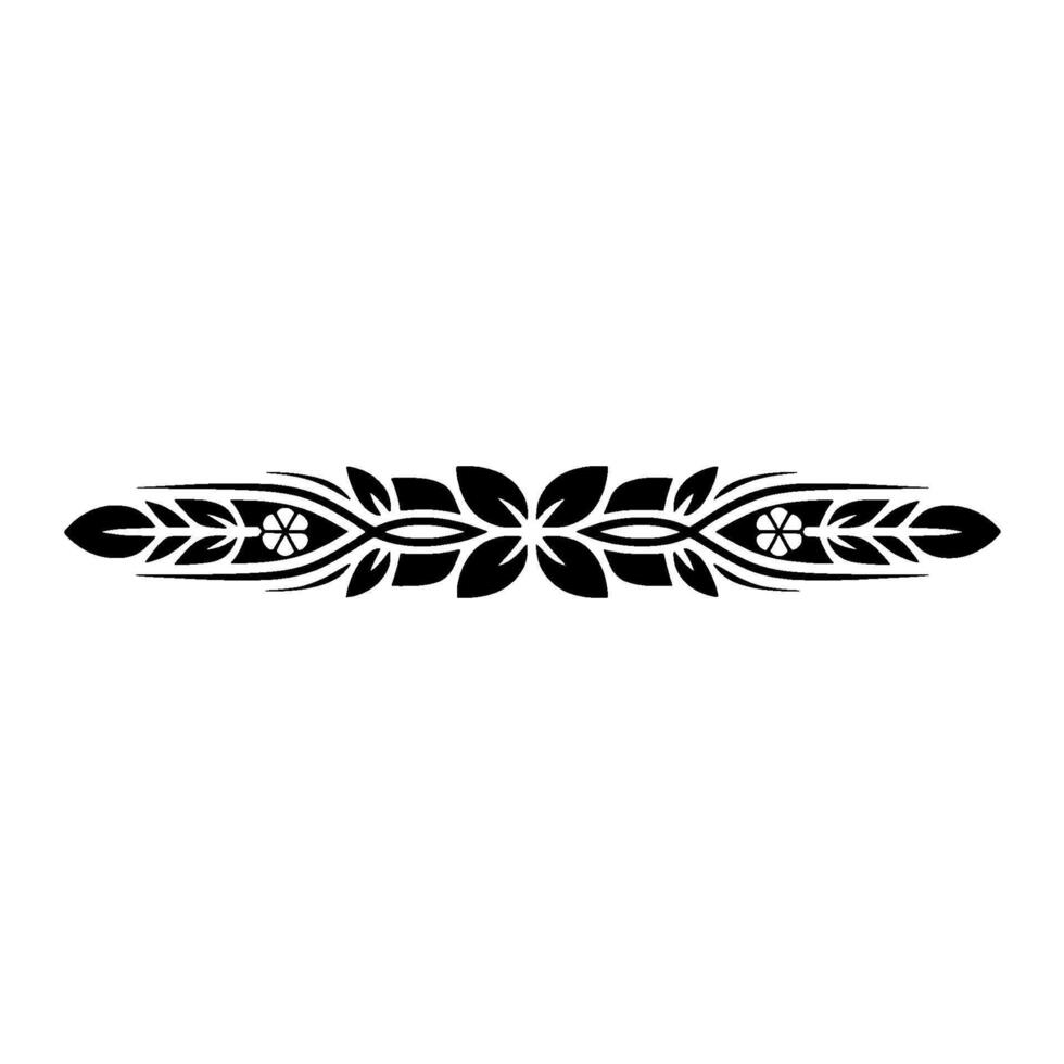 Elegant Floral Divider Ornament on White Background, Leaves vector