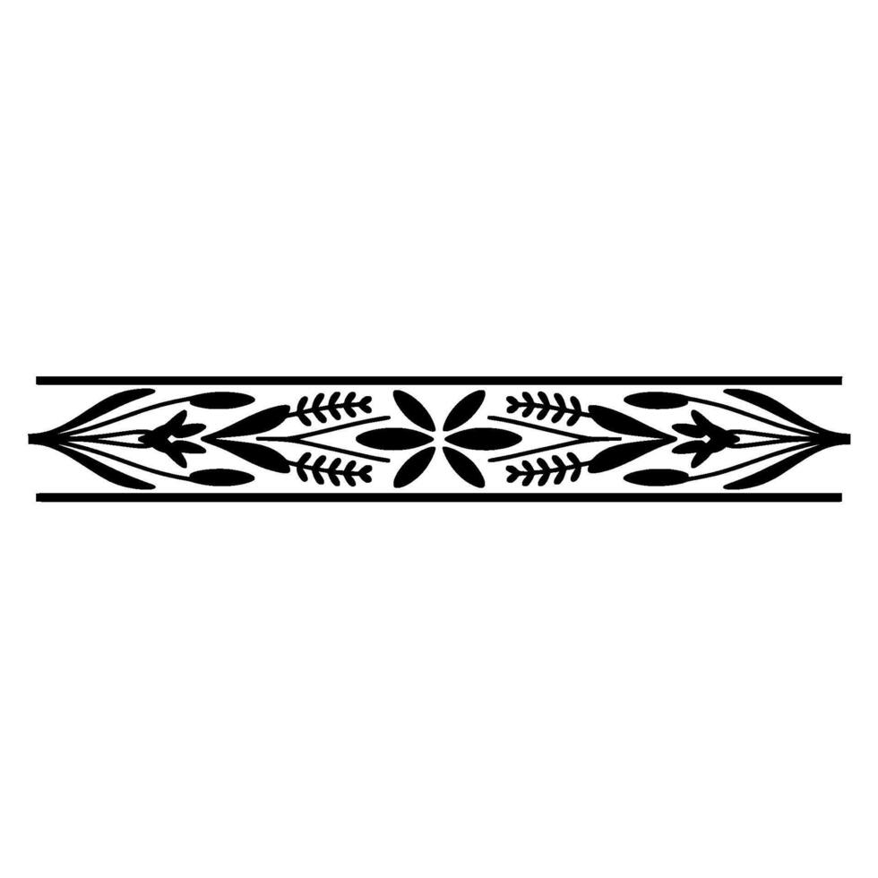 Elegant Black Floral Border for Decor Elements vector