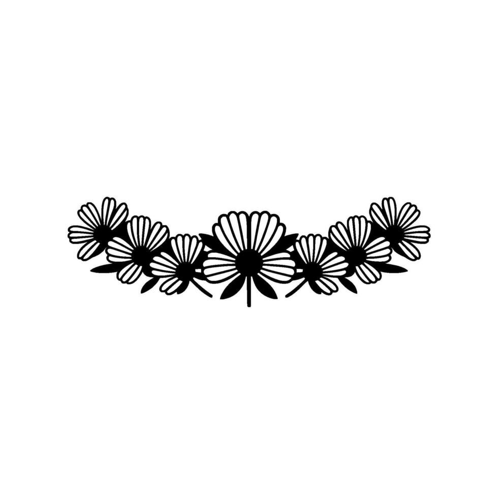 Minimalist Daisy Garland on White vector