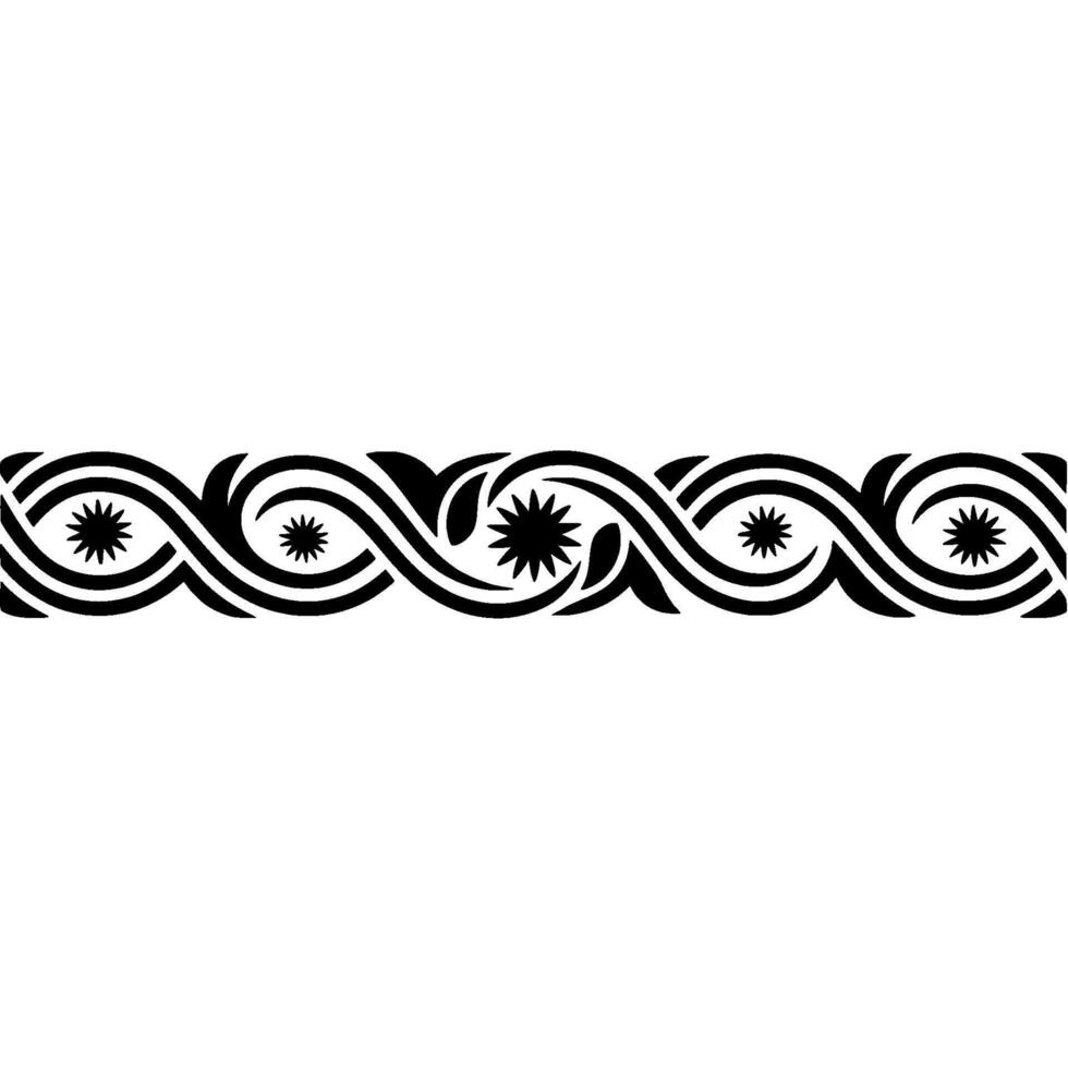 Elegant Black Ornamental Border on White Background - Ornament - Element vector