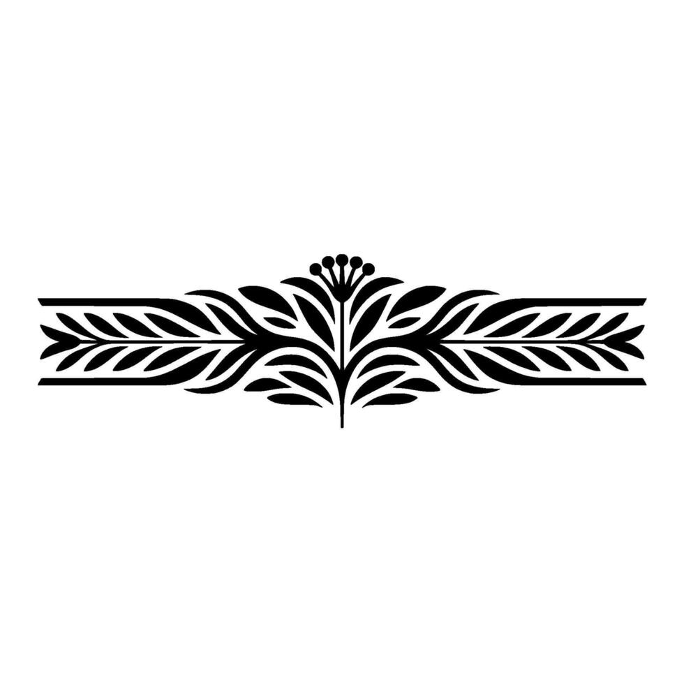 Minimalist Floral Border - Black and White Decorative Element vector