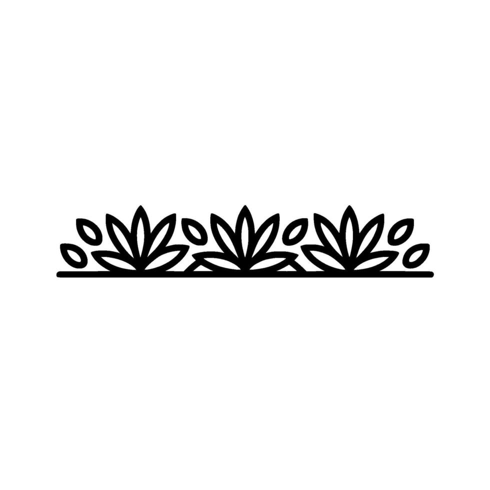 Minimalist Floral Border, Elegant Decorative Line Art vector