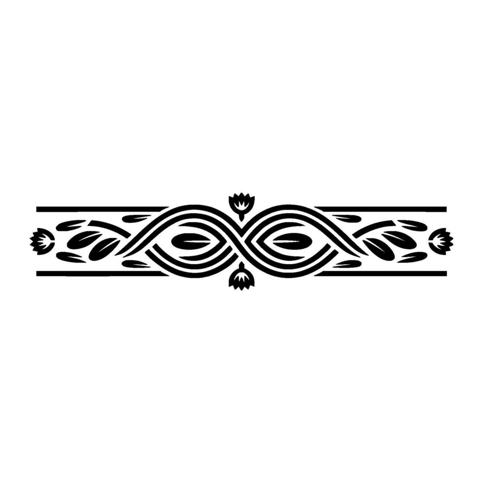 Elegant Black and White Ornamental Border, Floral vector