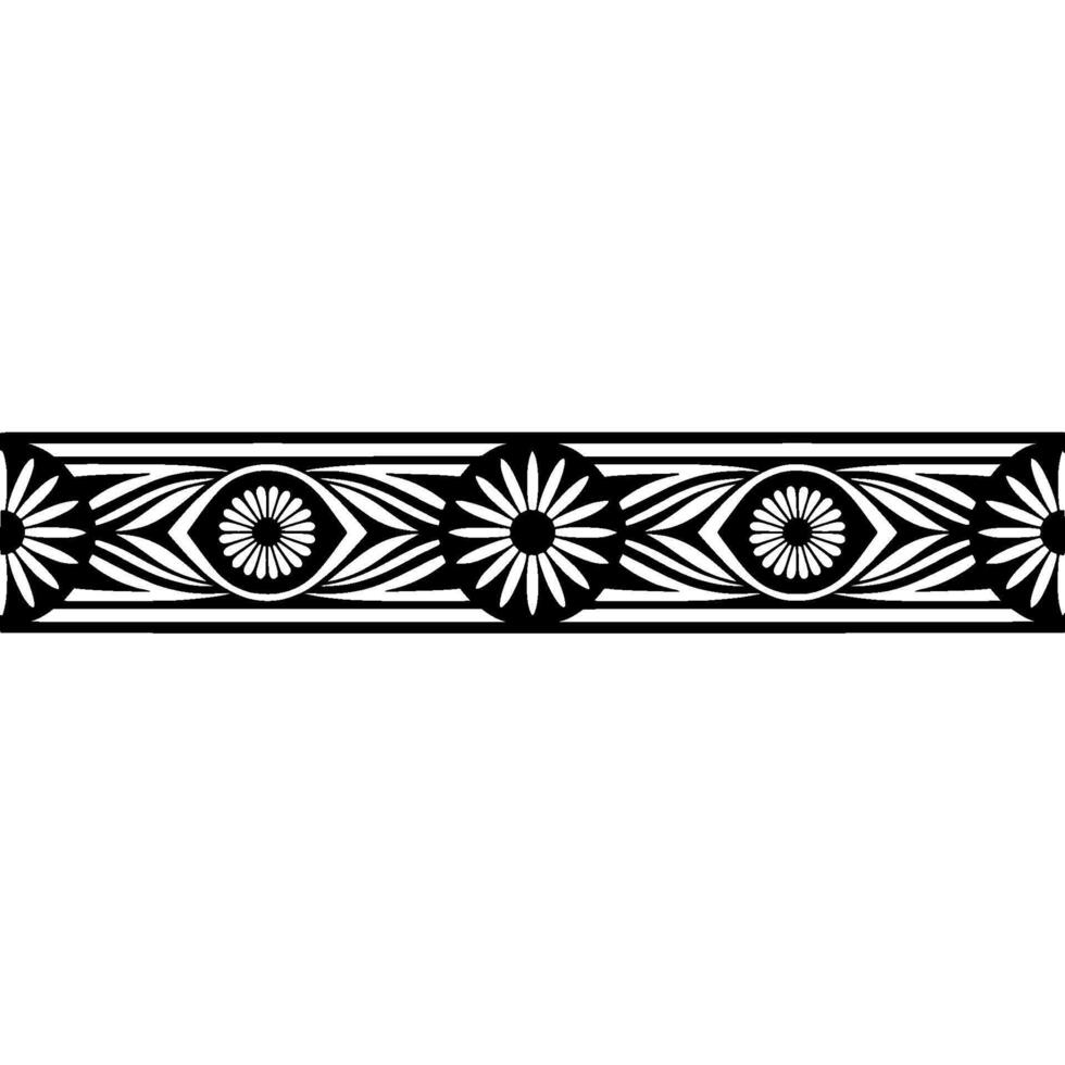 Monochrome Geometric Pattern Border vector