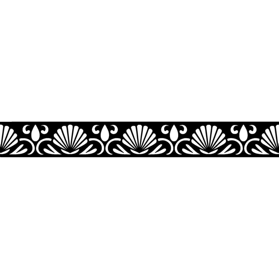 Elegant Border with Shell and Scroll Motifs vector