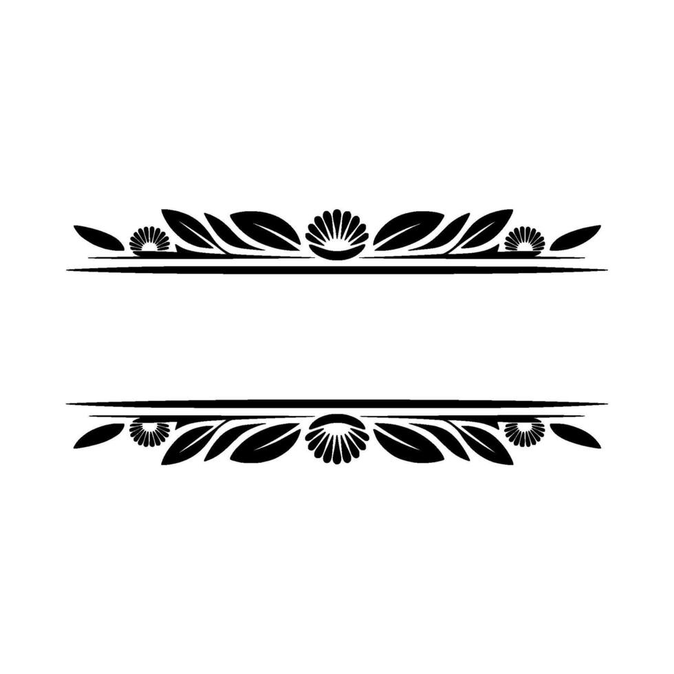 Elegant Black Floral Frame on Gray Background, Ornament vector