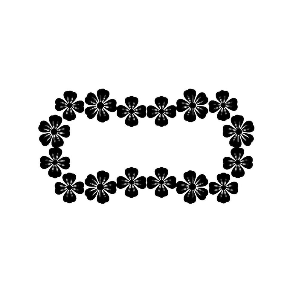 Black Floral Border on Cream Background vector