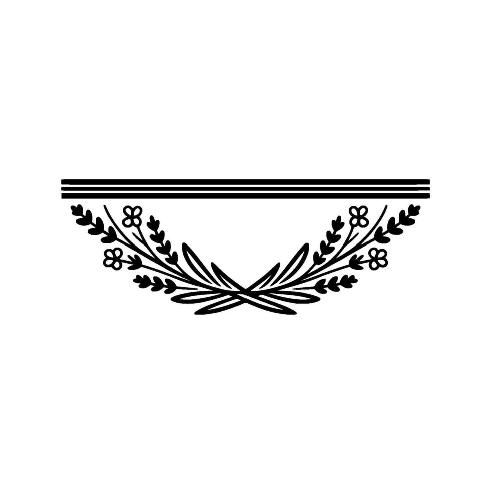 Elegant Black Floral Element on White Background - Ornament vector