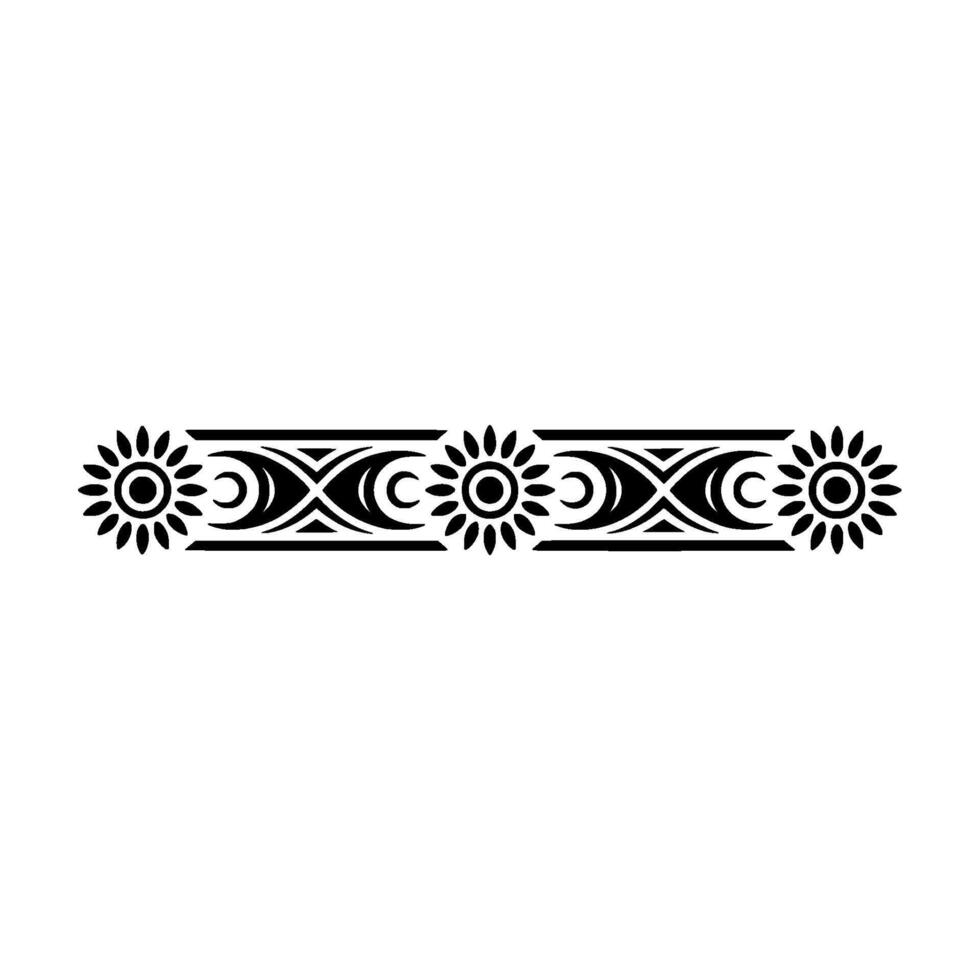 Ornamental Border with Sun Moon Elements vector
