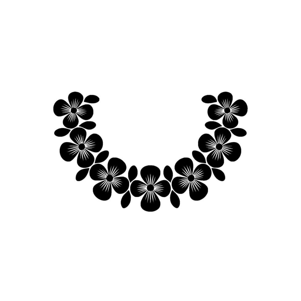 Minimalist Floral Swag Black and White Decorative Motif vector
