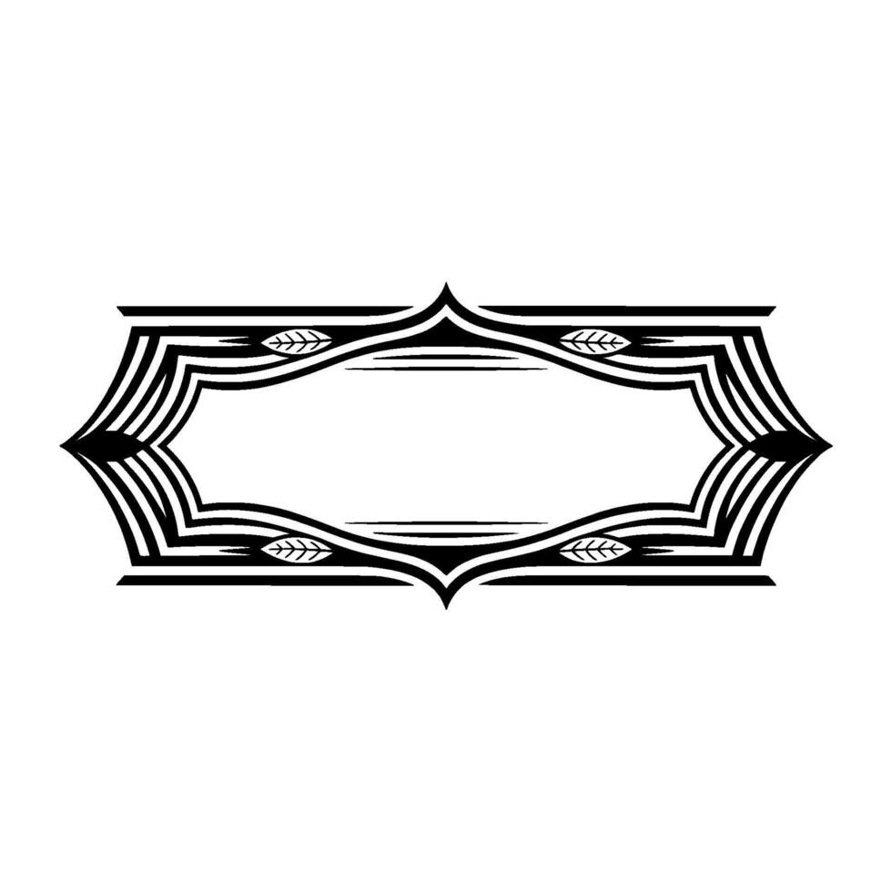 Elegant Art Deco Frame with Leaf Accents on White vector