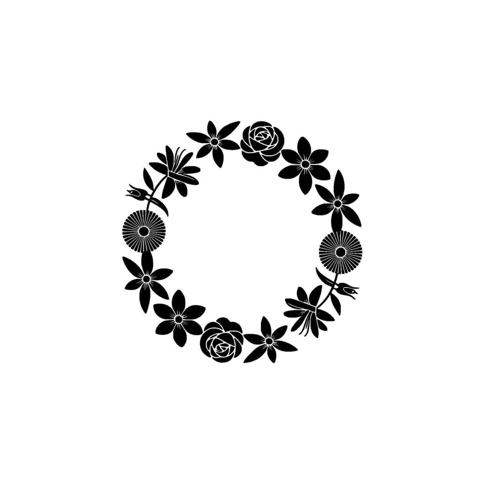 Elegant Minimalist Floral Wreath Illustration vector