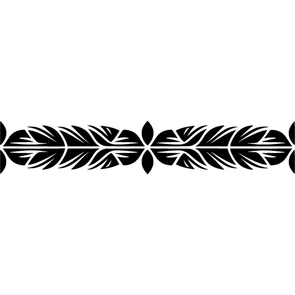 Elegant Black Floral Border on White Background - Abstract - Leaves vector