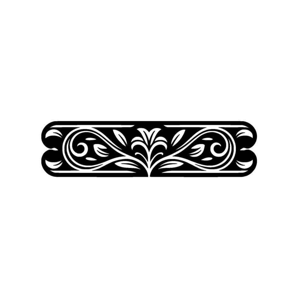 Elegant Black and White Floral Scrollwork Border - Ornament vector