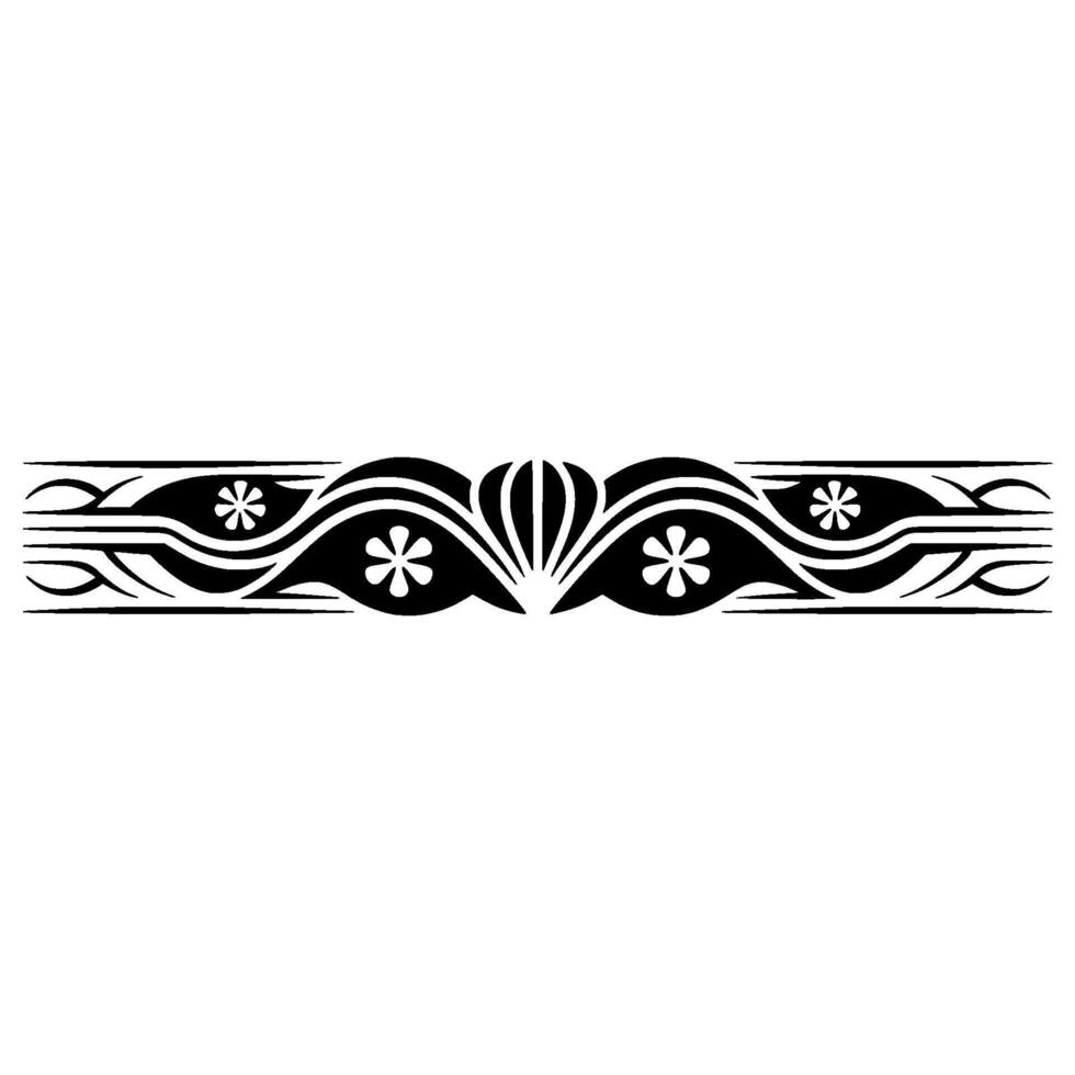 Floral Border in Black and White, Element vector