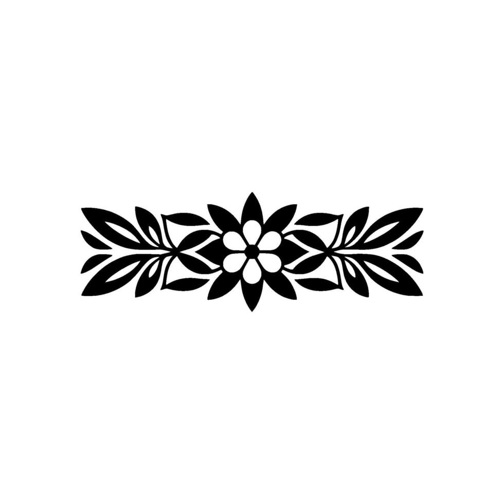 Elegant Black Floral Border on White Background, Minimalist, Ornament vector