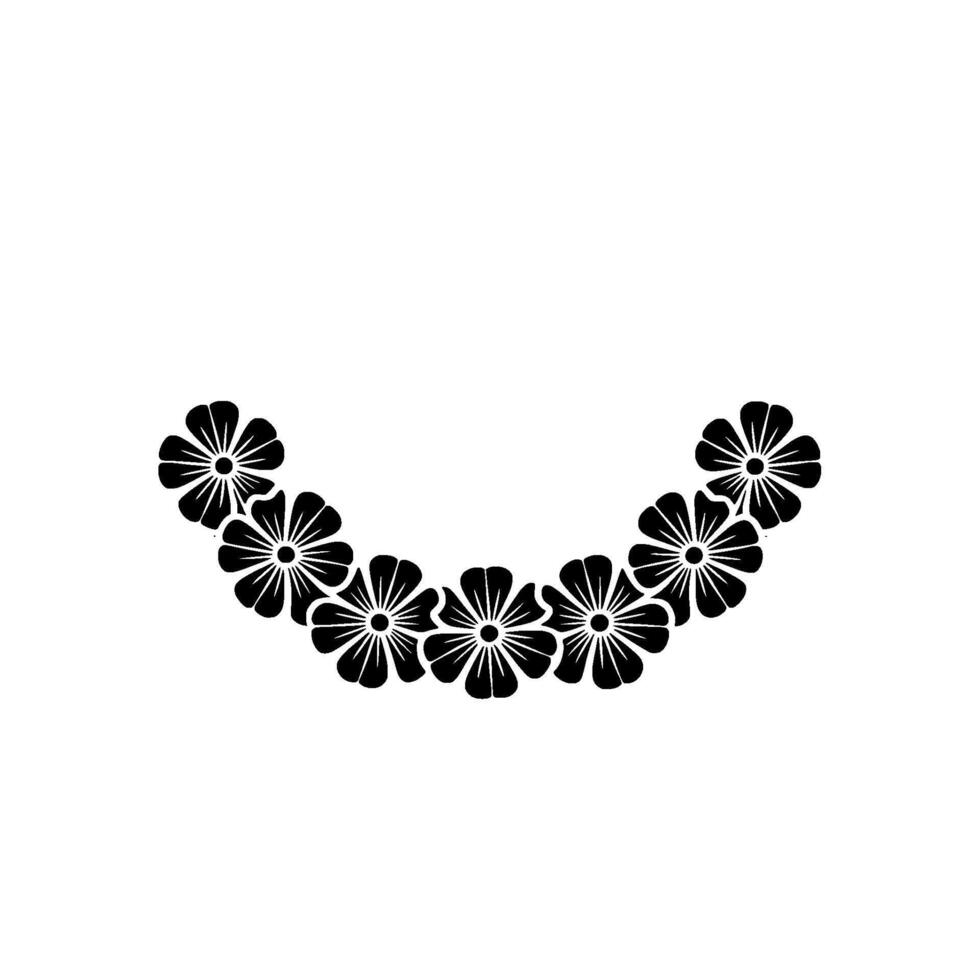 Minimalist Floral Arch on White Black and White, Decorative Element vector