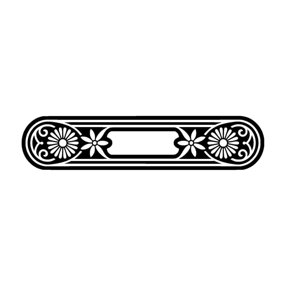 Elegant Floral Banner, Black and White Ornament, Empty Space vector