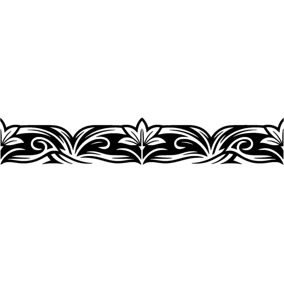 Ornamental Floral Border in Black and White, Ornament vector