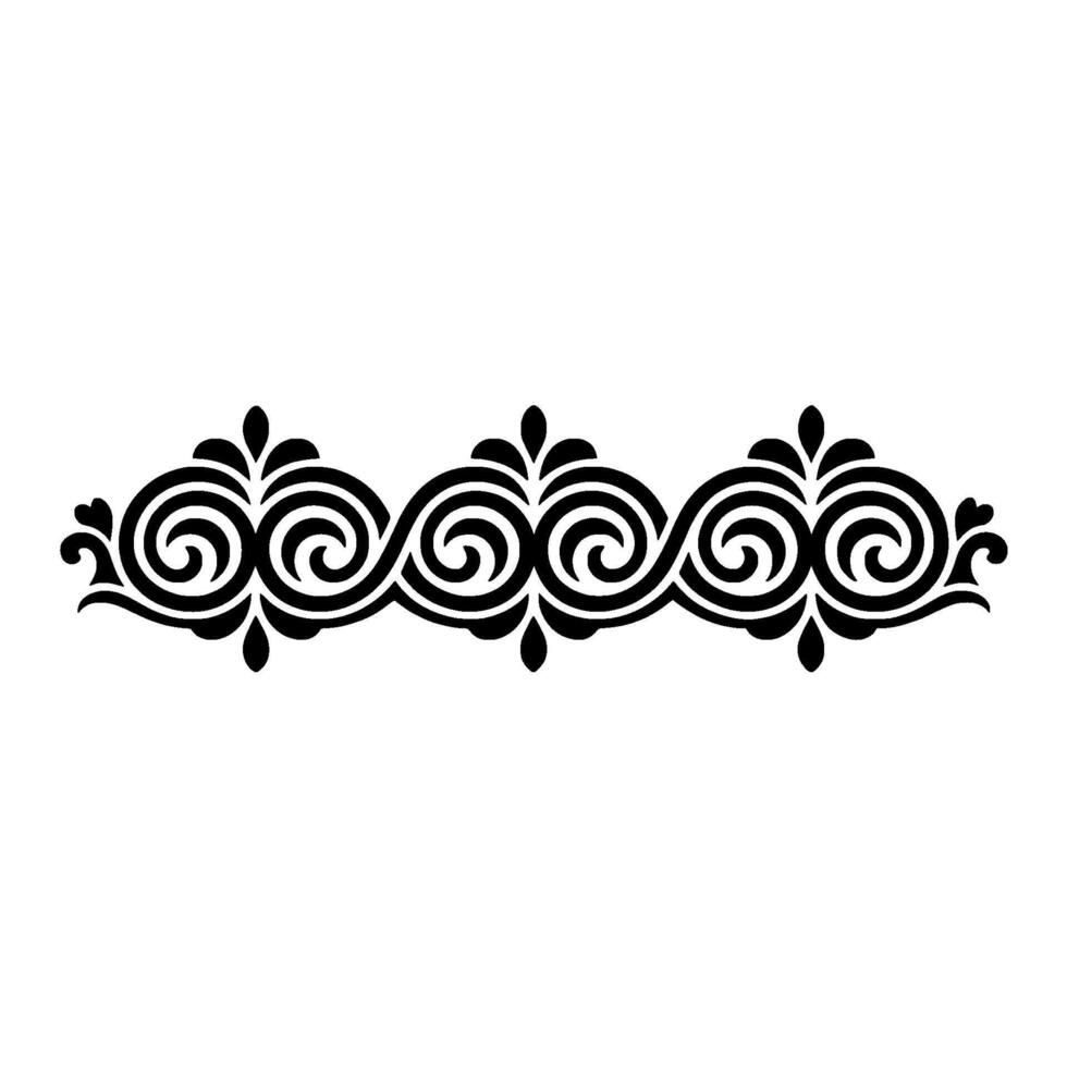 Ornamental Swirl Border Element Elegant Black on White vector