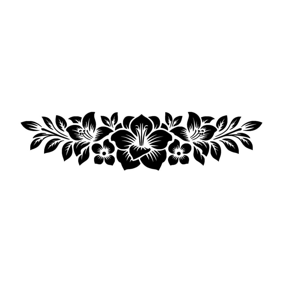 Black Floral Border, Elegant Element - Ornament vector