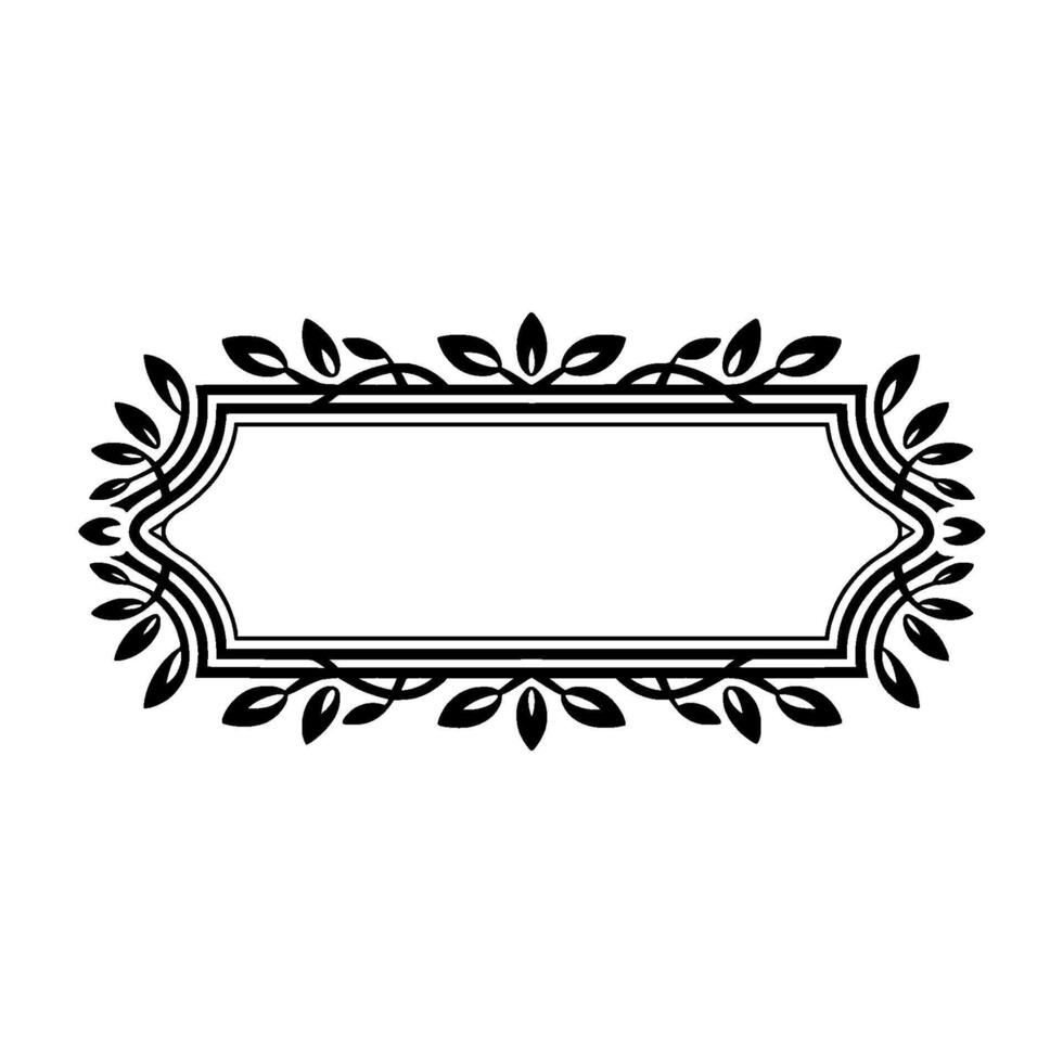 Elegant Botanical Frame Black White for Labels Invitations vector