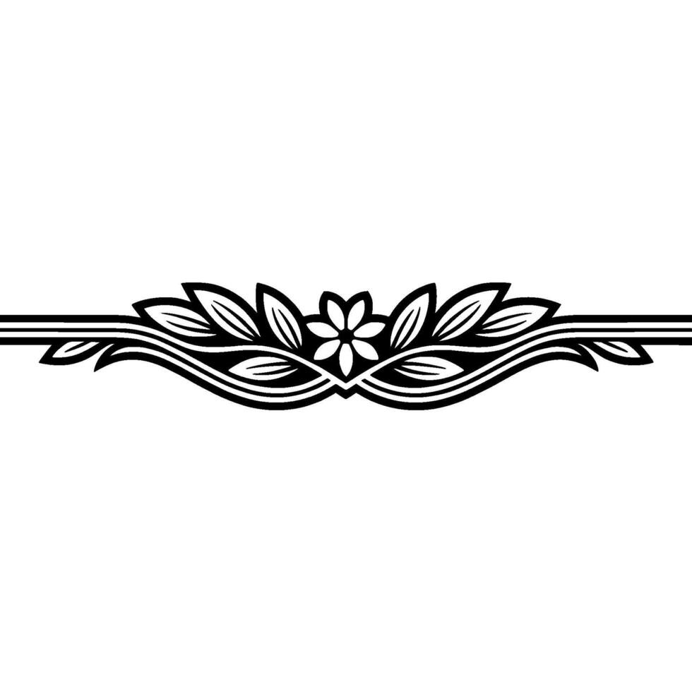 Elegant Black White Floral Border for Invitation or Decor vector