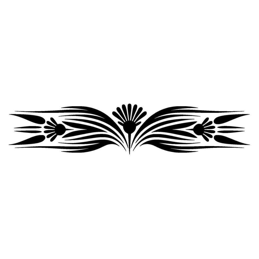 Black Floral Border on White Background - Elegant Decorative Element vector