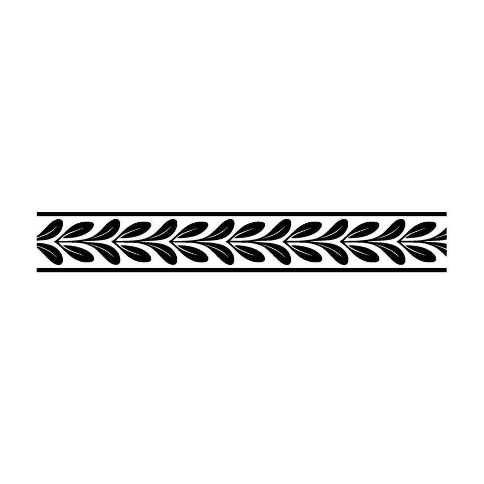 Elegant Leaf Border Black and White Decorative Element - Leaves vector