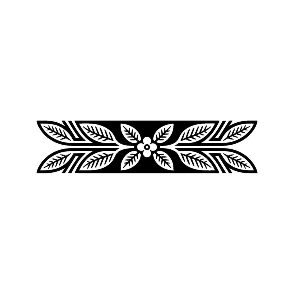 Elegant Floral Border Black and White Element - Decorative vector