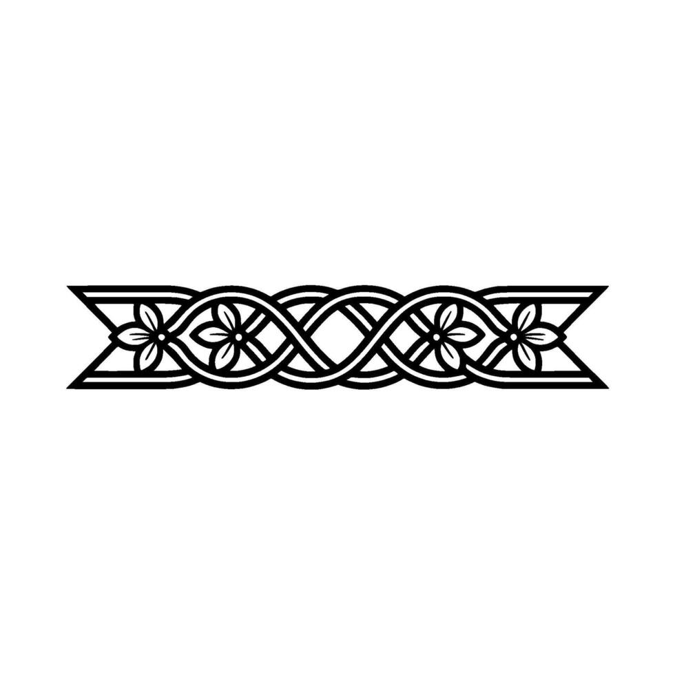 Intricate Celtic Knot Floral Border vector