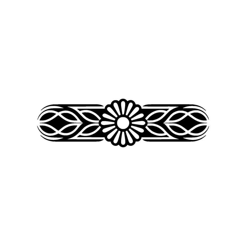 Elegant Floral Border with Geometric Elements vector