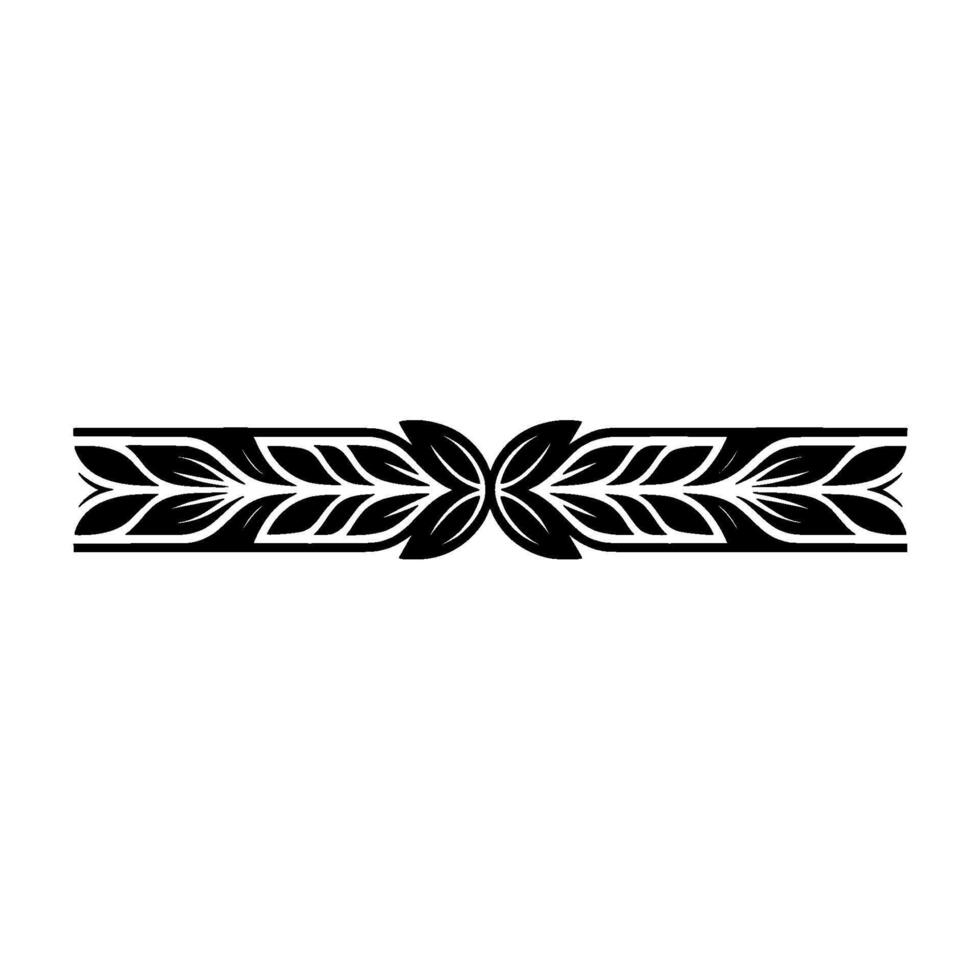 Elegant Black Leaf Border on White, Decorative Element vector