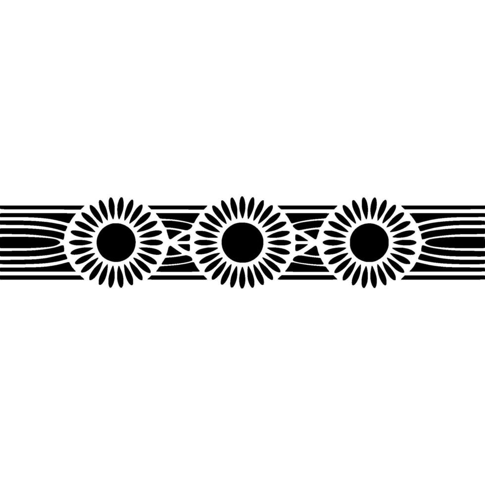 Minimalist Floral Pattern in Black and White - Geometric vector