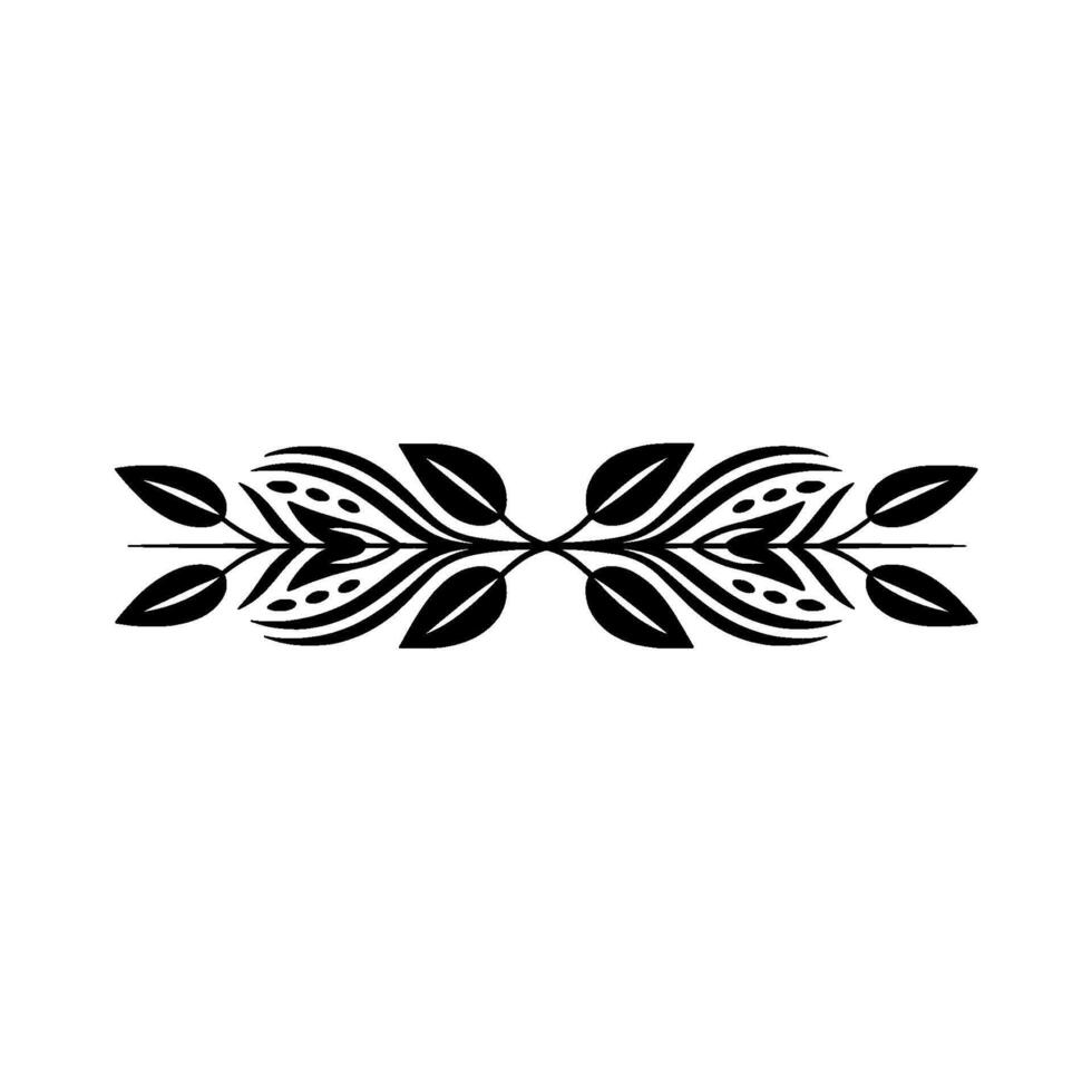 Elegant Black Floral Border on Gradient Background, Leaves vector