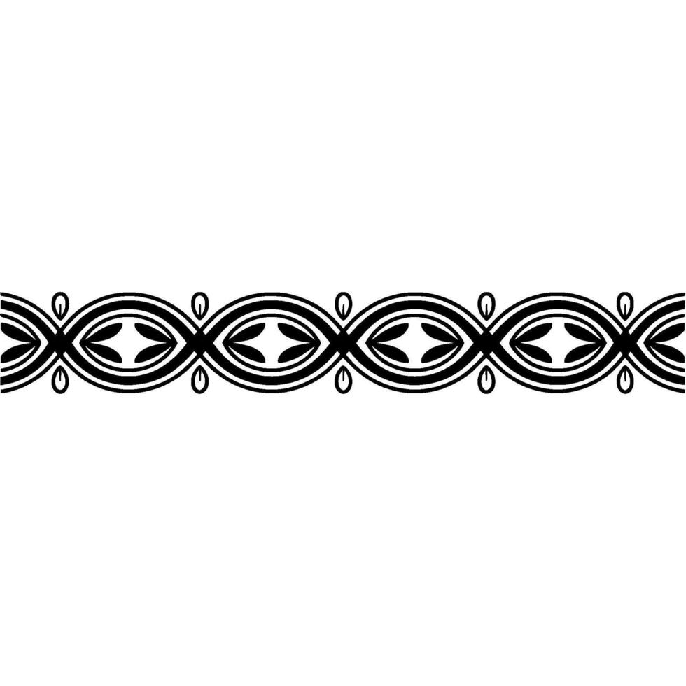 Decorative Border Pattern, Black on White, Geometric vector